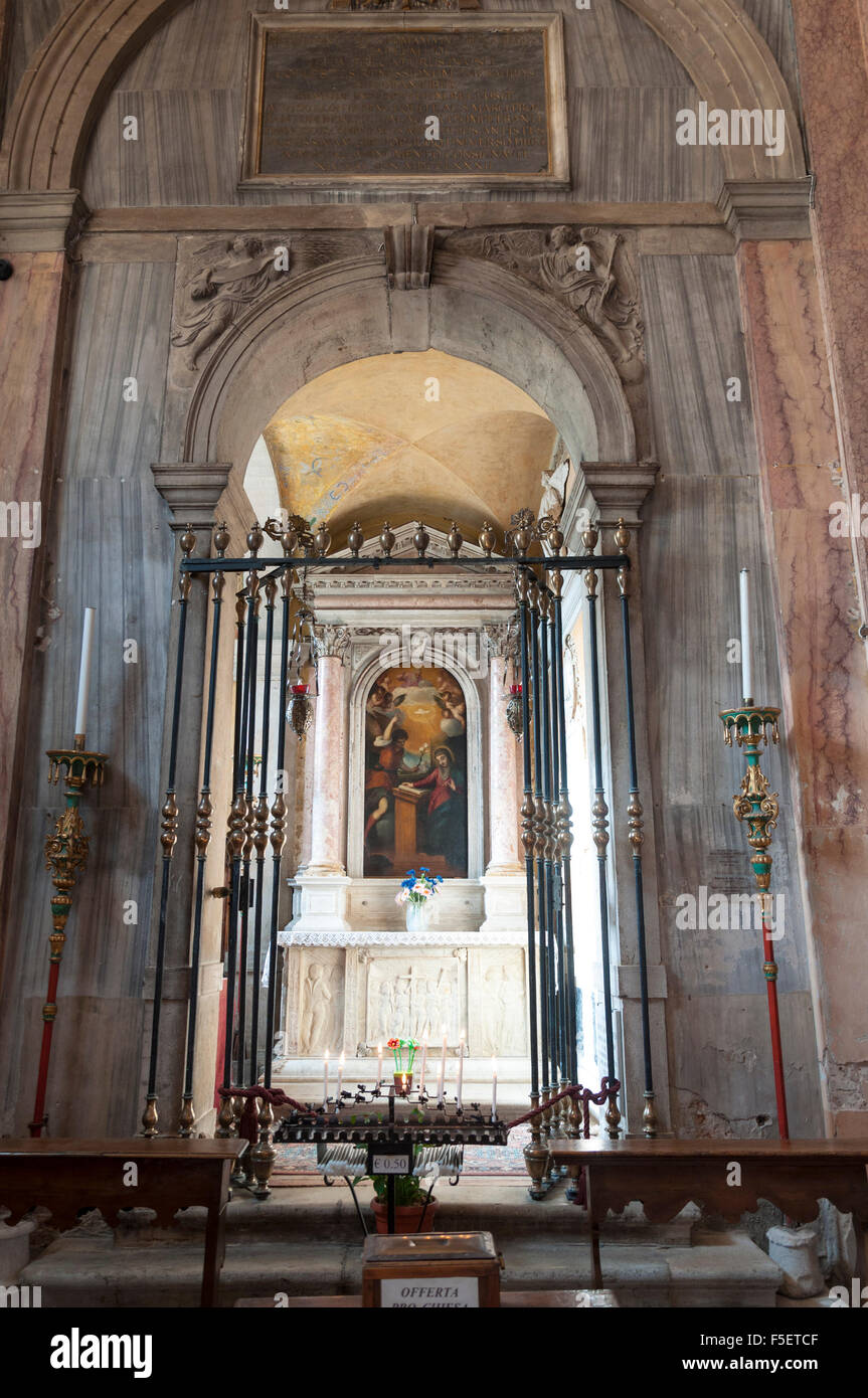 Chiesa dei Santi Gervasio e Protasio, Venedig, Italien. Vulgo San Trovaso. Inneren Altar Kunst Stockfoto
