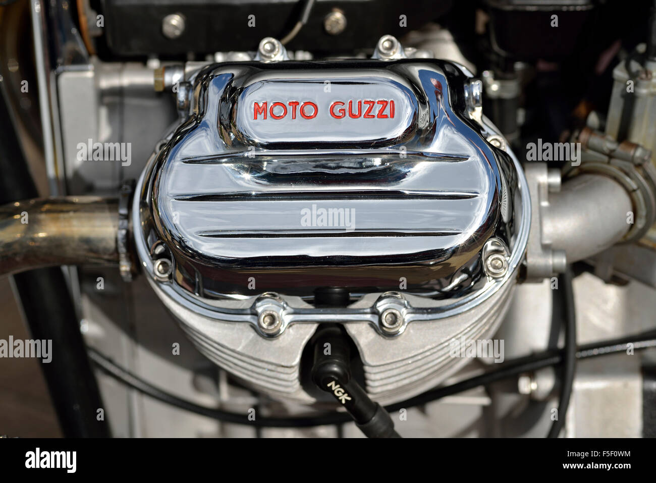 Moto Guzzi V7 1972 Zylinderkopf Stockfoto