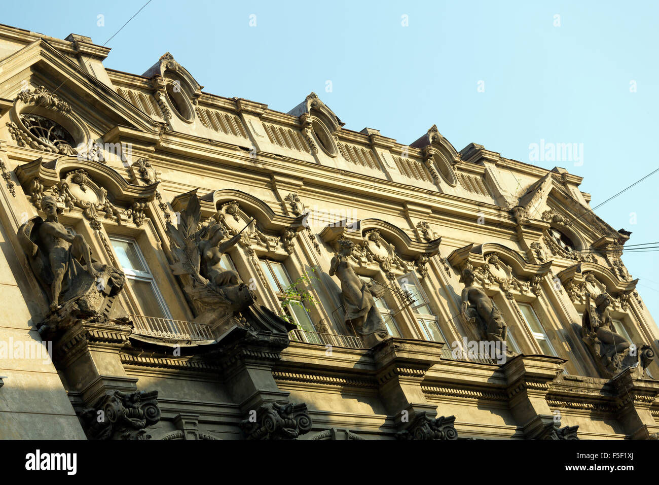 Lviv, Ukraine, Fassade eines schönen Jugendstil-Gebäude aus der Kuk-Zeit Stockfoto