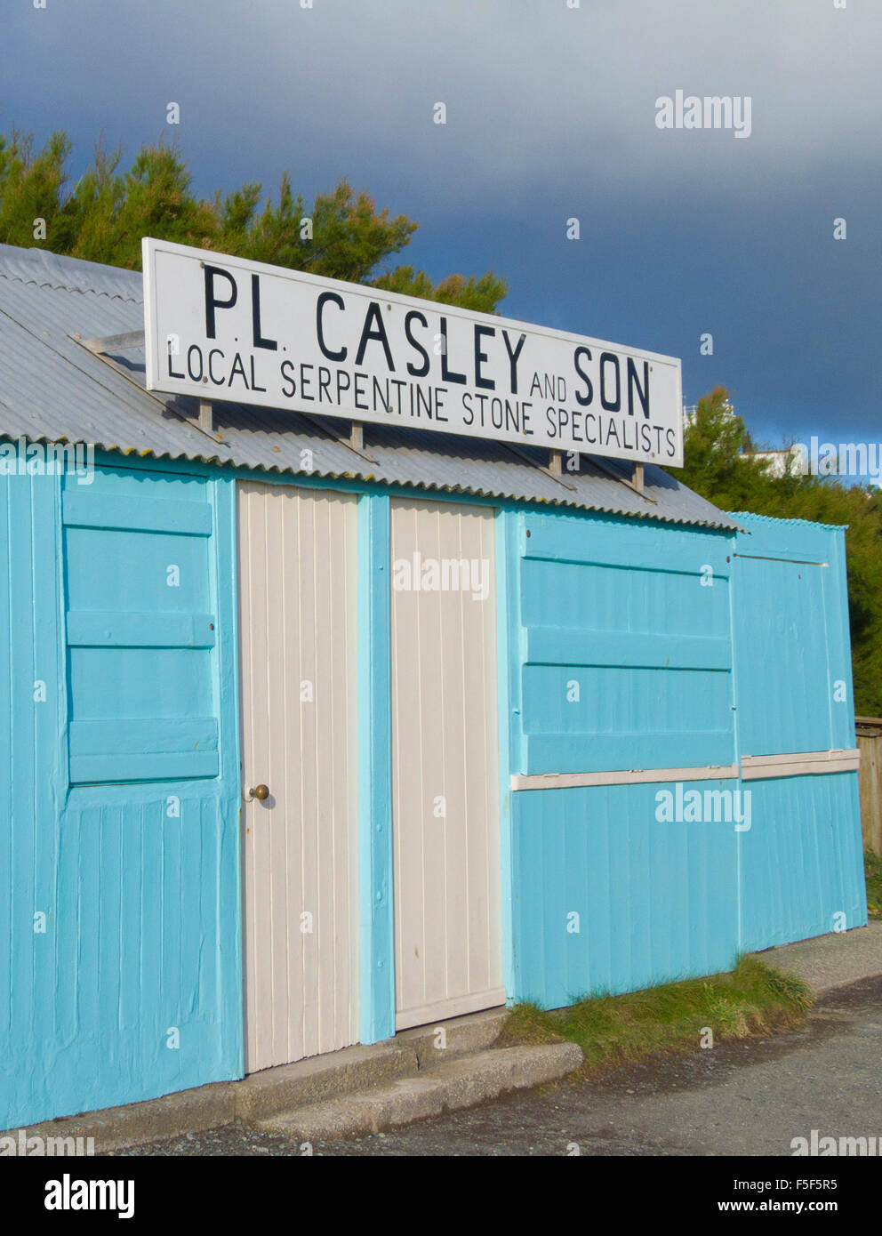 P.l. Casley & Sohn Serpentin Stein Spezialisten, der Lizard Halbinsel Lizard, Cornwall, England, Vereinigtes Königreich Stockfoto