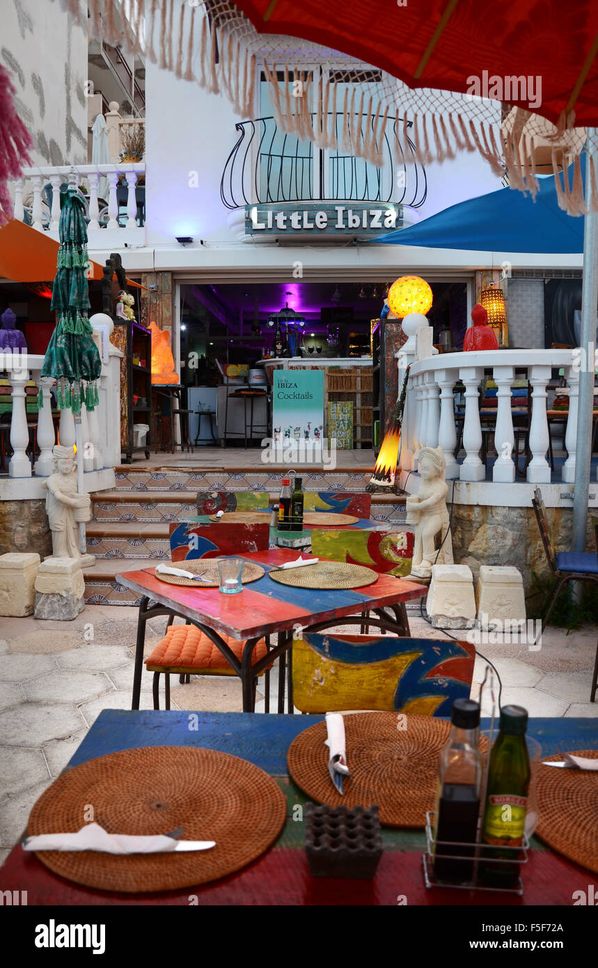 Wenig Ibiza Grillhouse in Figueretas, Ibiza-Spanien Stockfoto