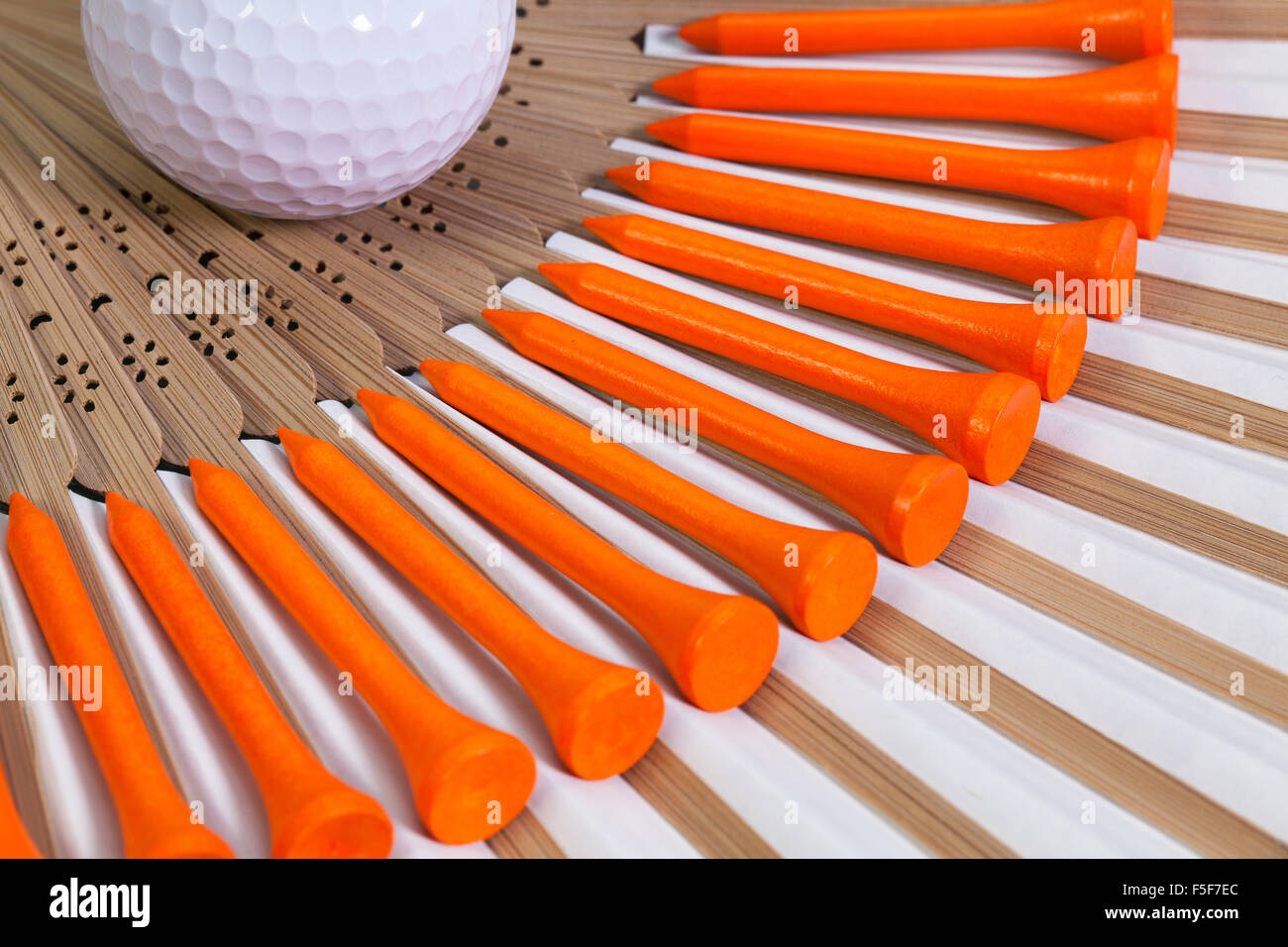 Typische japanische hand Fan gemacht von Bambus und Golf-Ausrüstungen Stockfoto