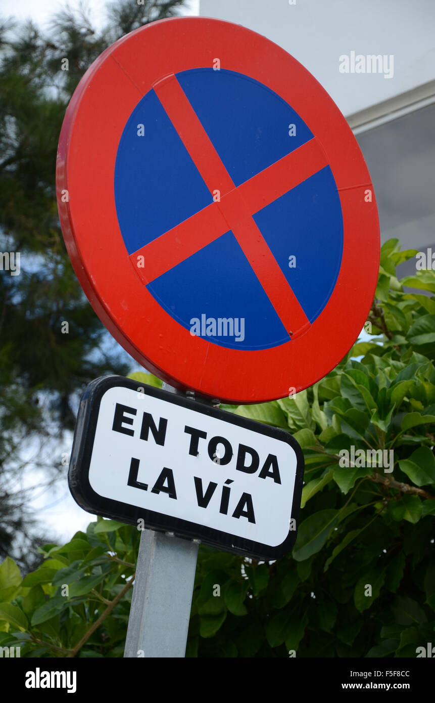 Kein Stopp-Zeichen Ibiza Spanien Stockfoto