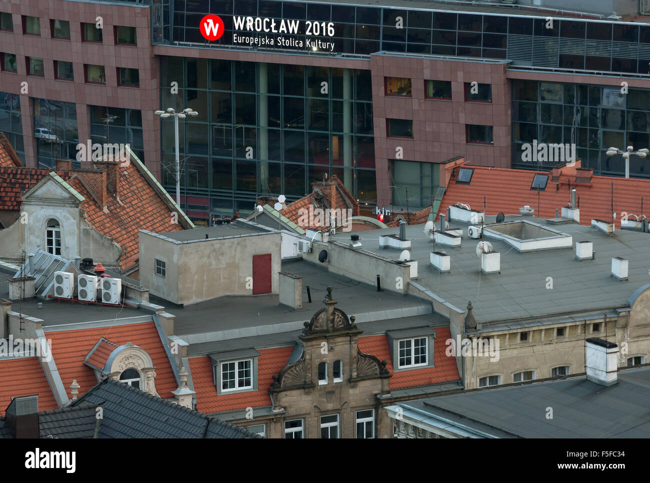 Wroclaw, Polen, Wroclaw Schriftzug Kulturhauptstadt 2016 Stockfoto