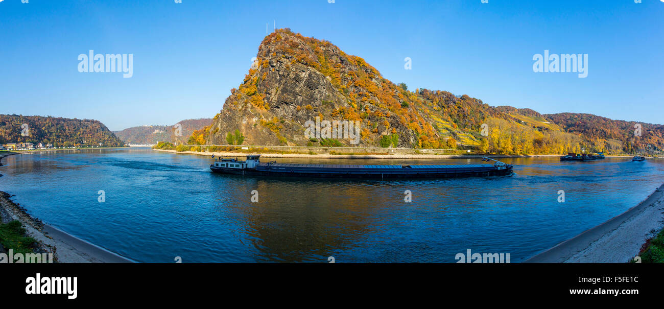 Loreley-Felsen, Oberes Mittelrheintal, St. Goar, Deutschland Stockfoto