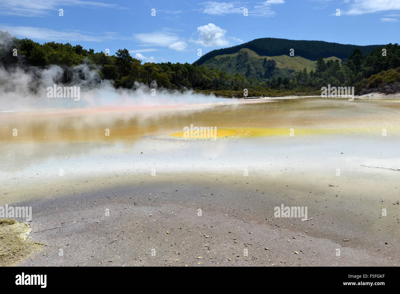 Waiotapu bunte thermische See Künstler-Palette, Waiotapu Thermal Wonderland, Rotorua, Nordinsel, Neuseeland Stockfoto