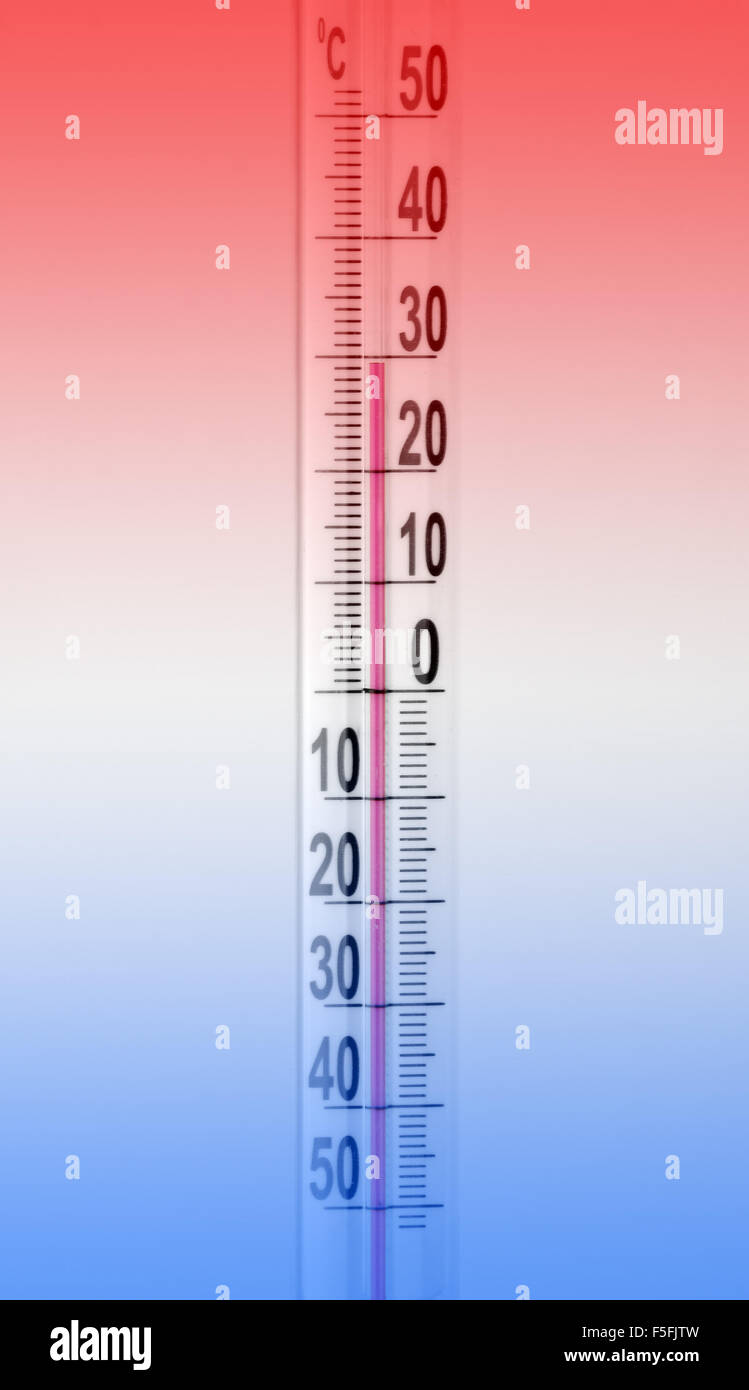 Nahaufnahme eines Thermometers Stockfoto