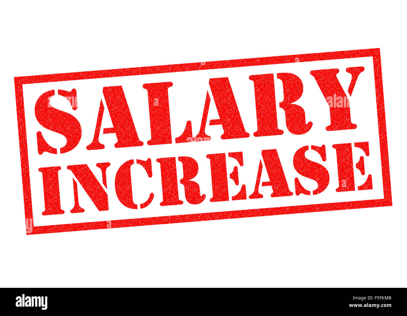 GEHALTSSTEIGERUNGEN roten Stempel auf einem weißen Hintergrund. Stockfoto