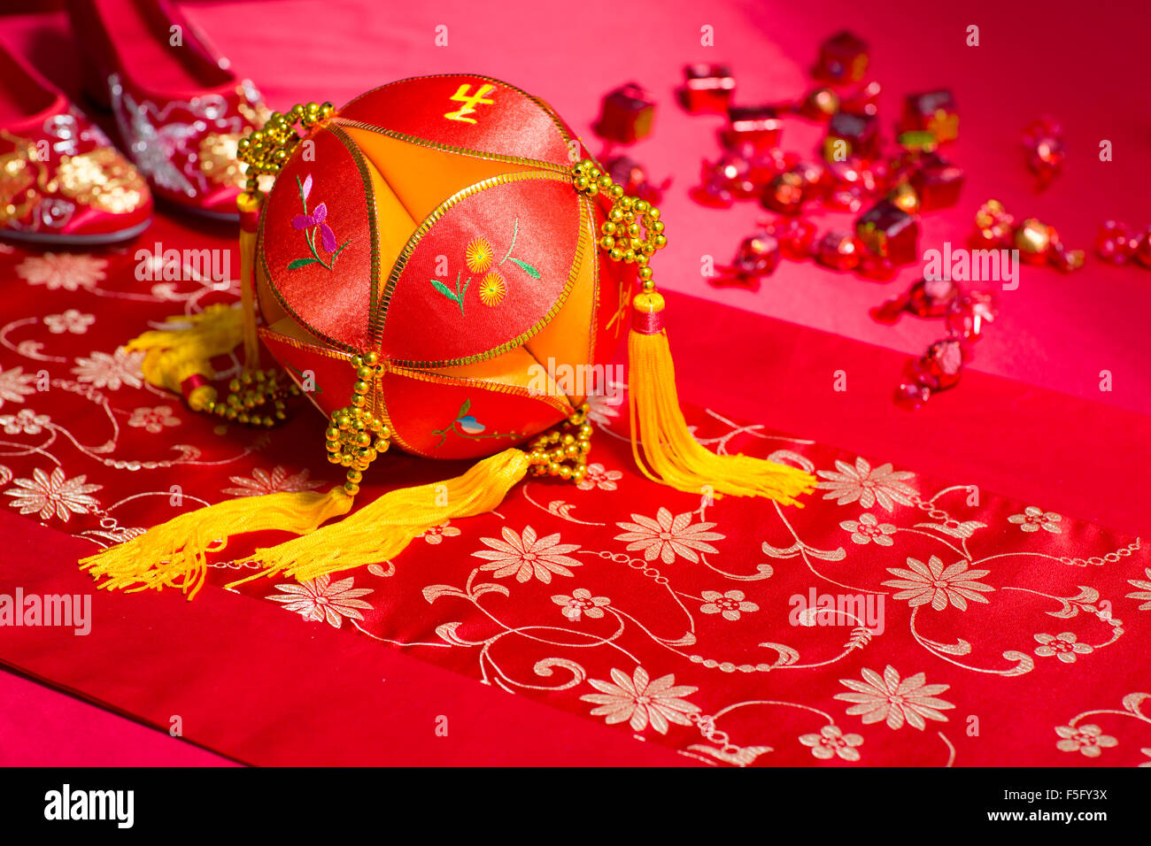 Traditionelle chinesische Hochzeit Elemente Stockfoto