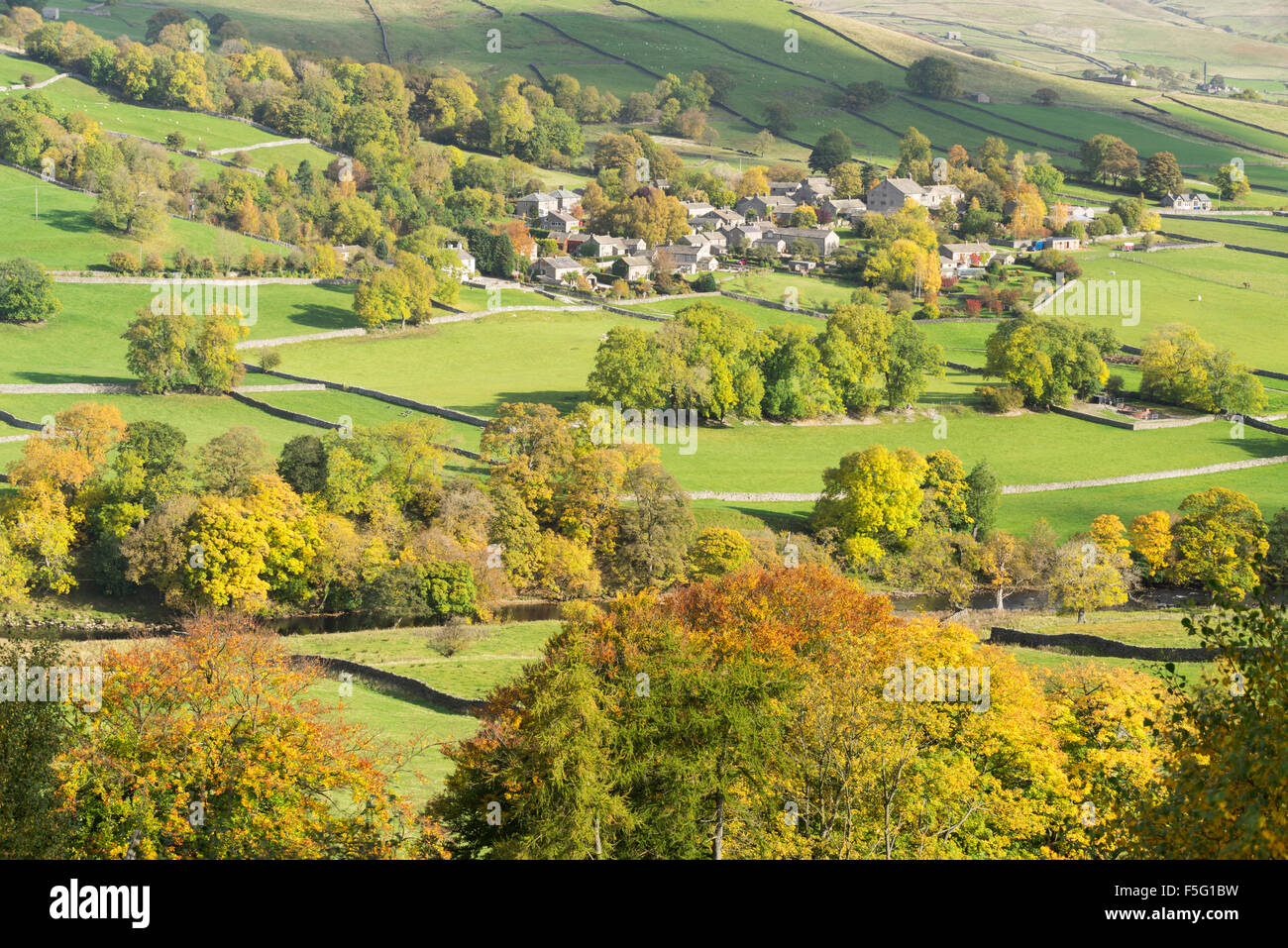 Appletreewick Dorf in Wharfedale, The Yorkshire Dales, England. Stockfoto