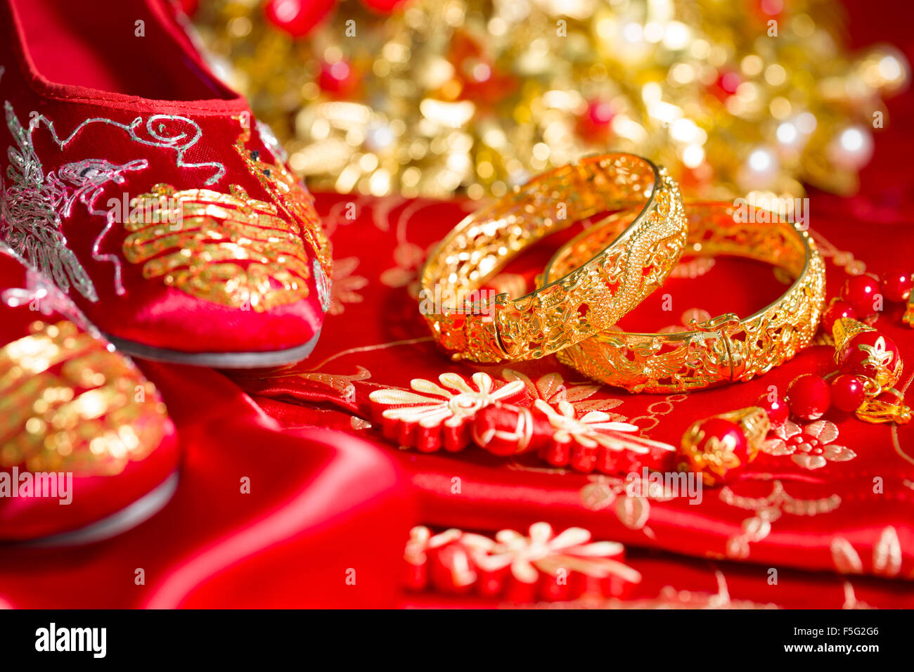 Traditionelle chinesische Hochzeit Elemente Stockfoto