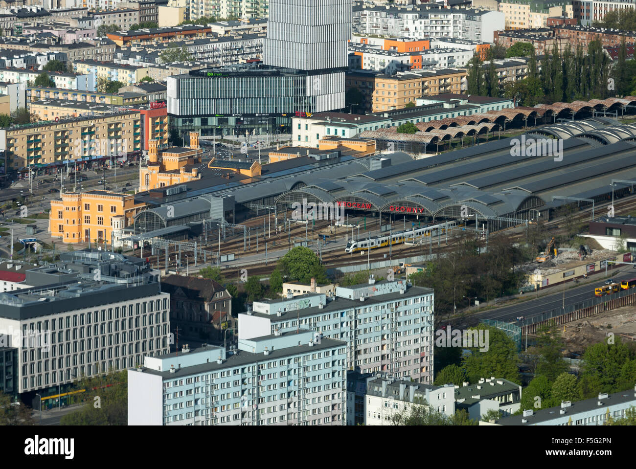 Wroclaw, Polen, Blick vom Sky Tower bis zum Hauptbahnhof Stockfoto