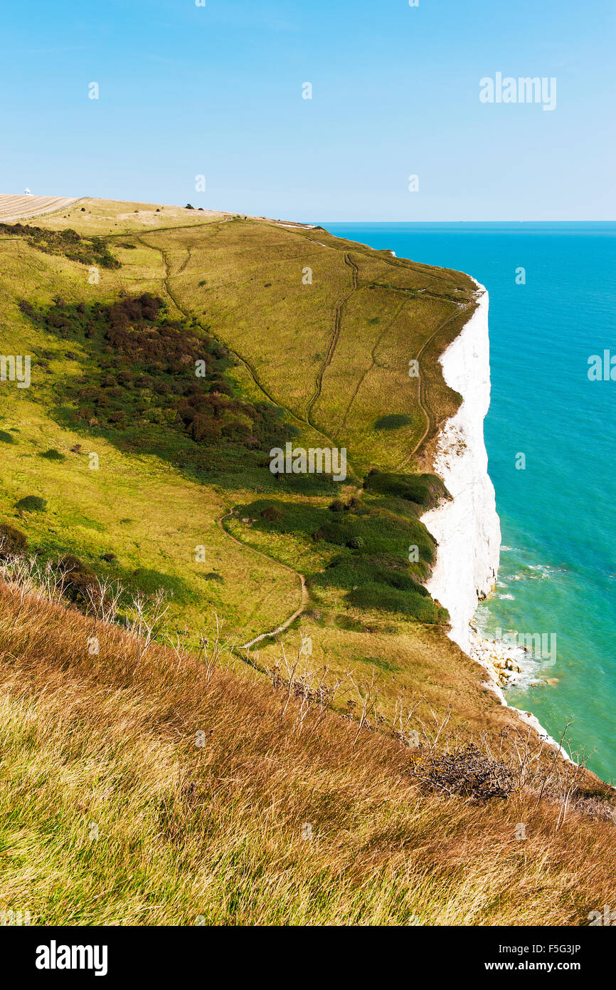 White Cliffs of Dover an einem klaren sonnigen Tag Stockfoto