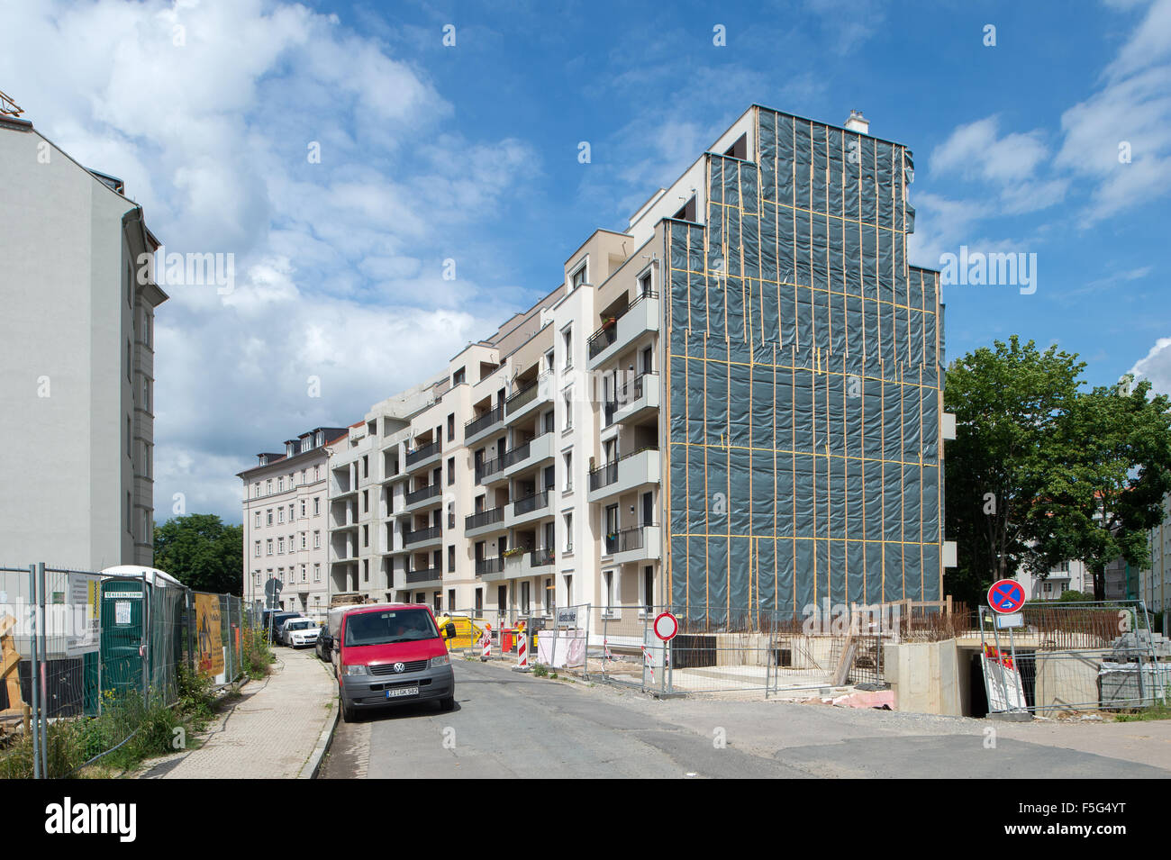 Dresden, Deutschland, Bau von neuen Eigentumswohnungen in Dresden-Johannstadt Stockfoto