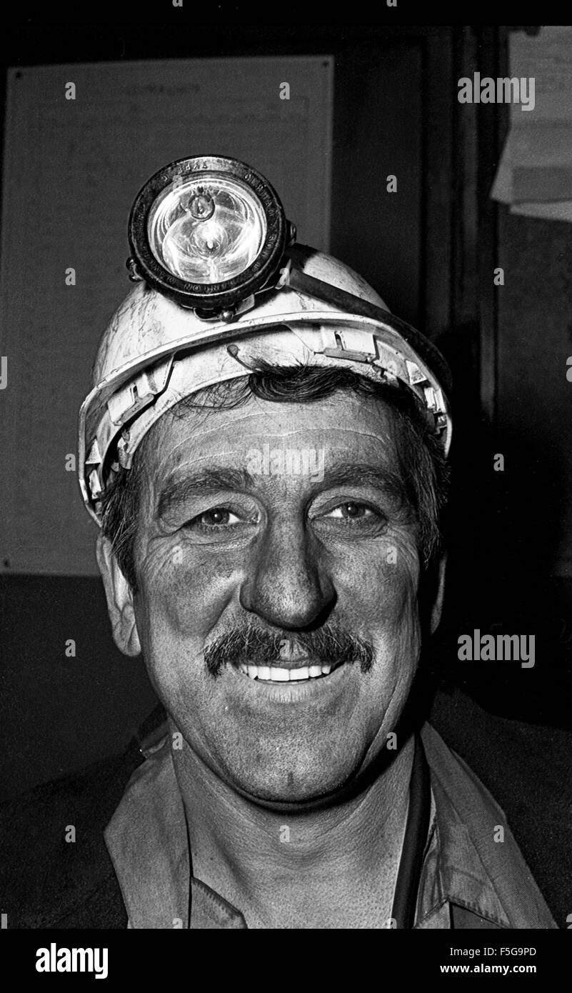 Ein Bergmann in der South Celynen Zeche in South Wales Tälern. Die Grube geschlossen im Jahr 1986 mit dem Verlust von mehr als 600 Arbeitsplätzen. Stockfoto