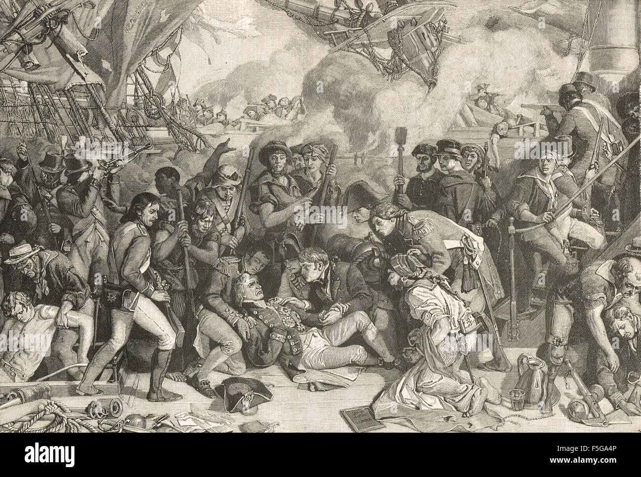 Tod von Nelson Schlacht von Trafalgar 1805 Stockfoto