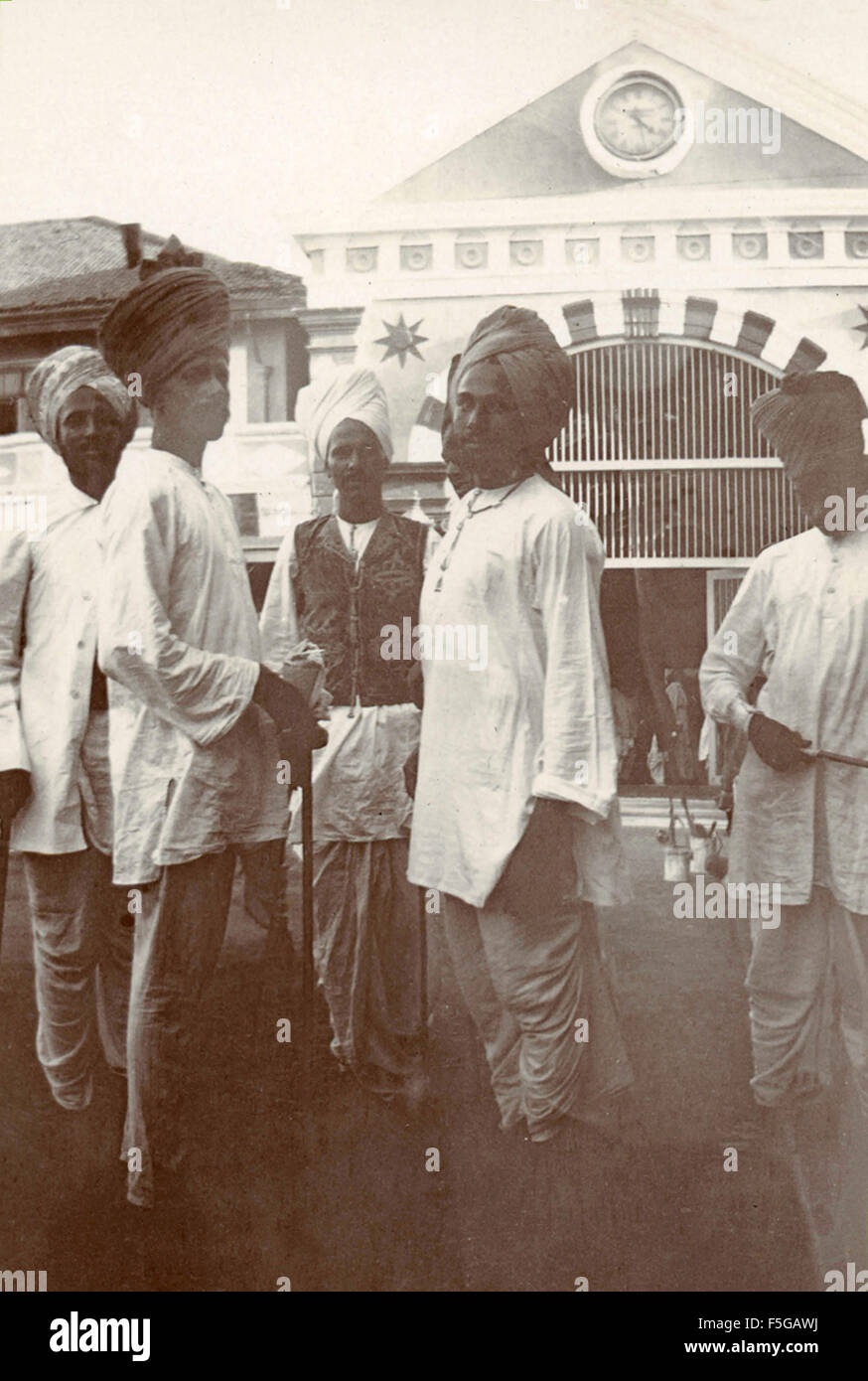 Gruppe von Indianern mit dem Turban, Indien Stockfoto