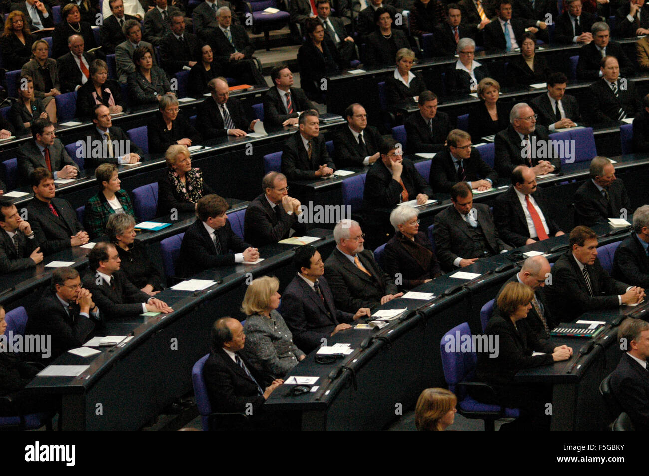 Womit Im Deutschen Bundestag Fuer sterben Flutopfer in Suedostasien bin 20. Januar 2005 Im Reichstag / Reichstagsgebaeude, Berlin Stockfoto