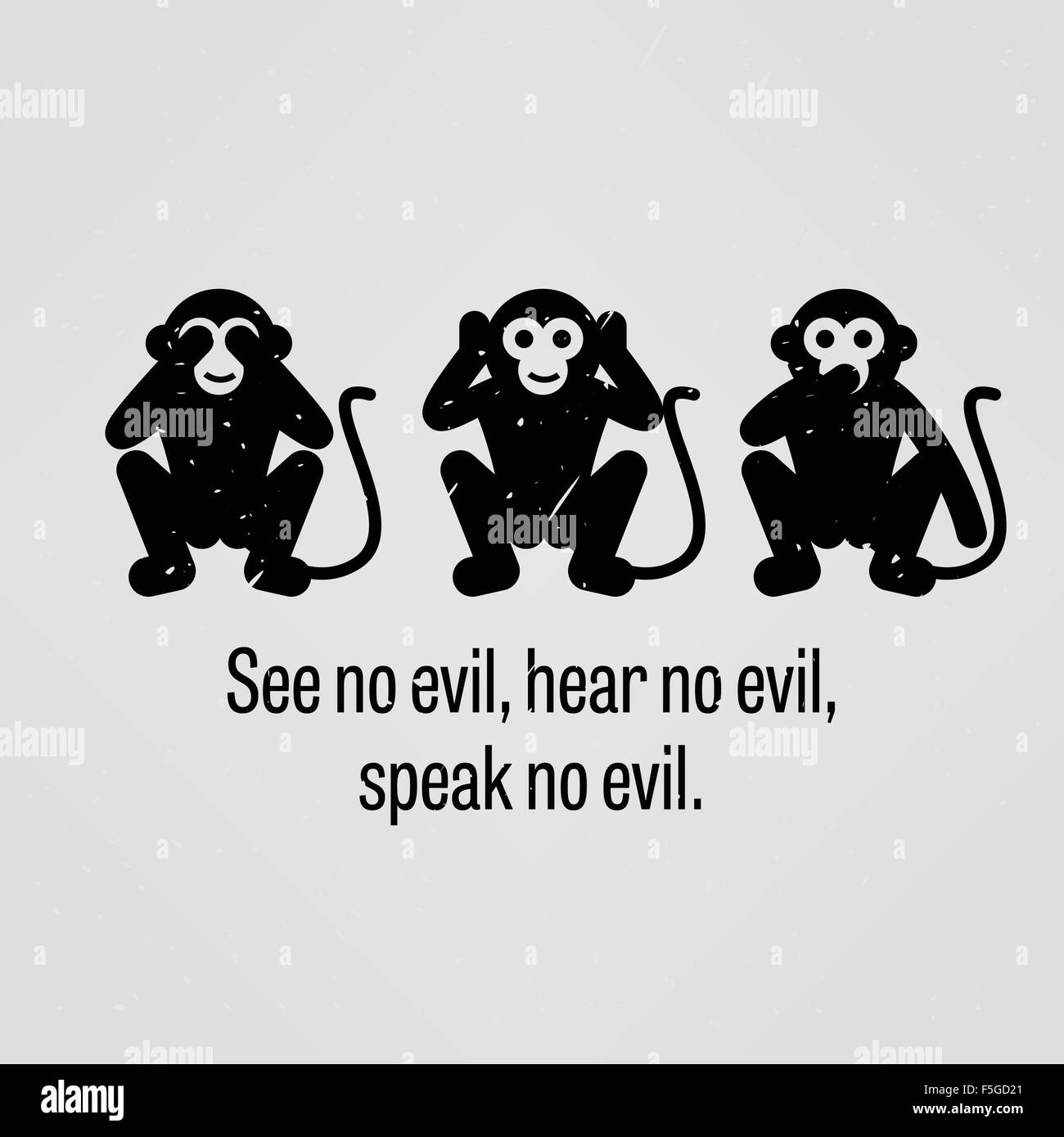 Siehe no Evil, Hear no Evil, Speak no Evil Stock Vektor