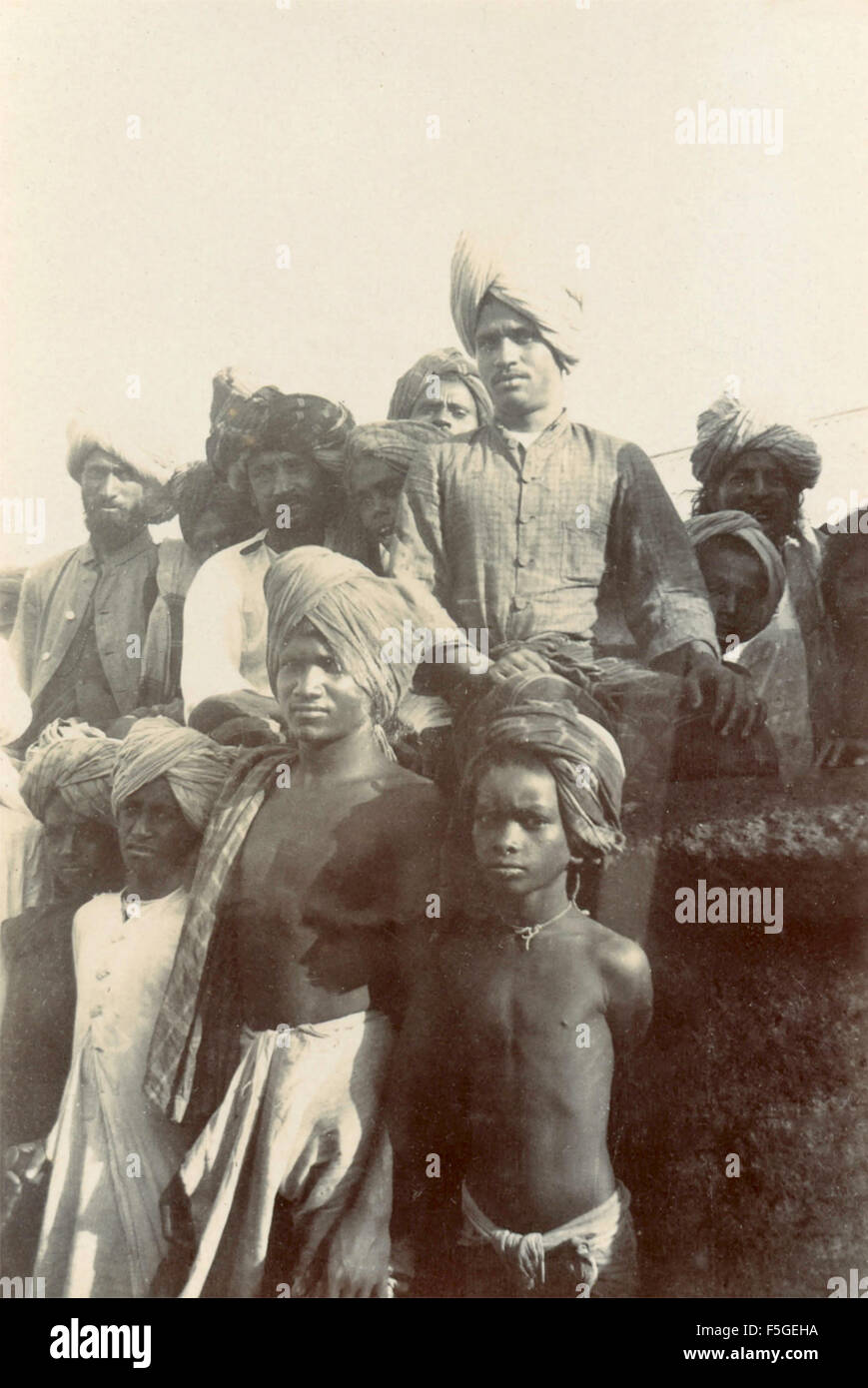 Junge Menschen mit Turban, Indien Stockfoto