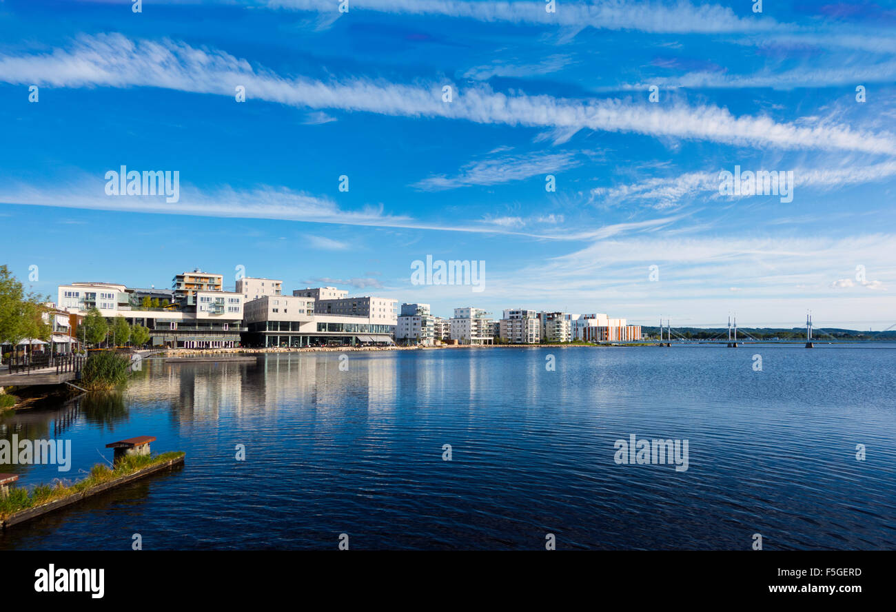 Uferpromenade in Jönköping Stadt Stockfoto