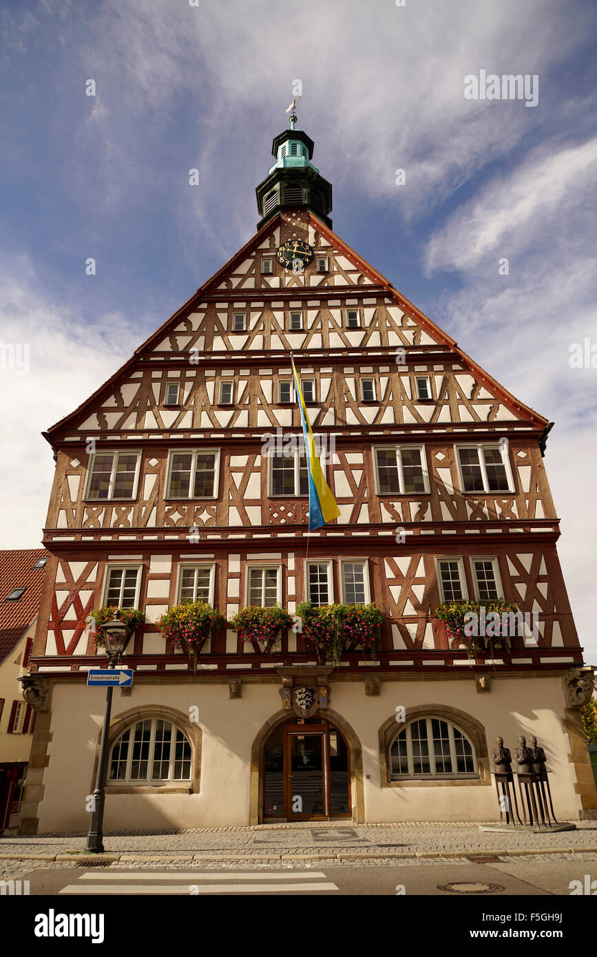 Fachwerk Rathaus Backnang Baden Wurttemberg Deutschland Stockfotografie Alamy