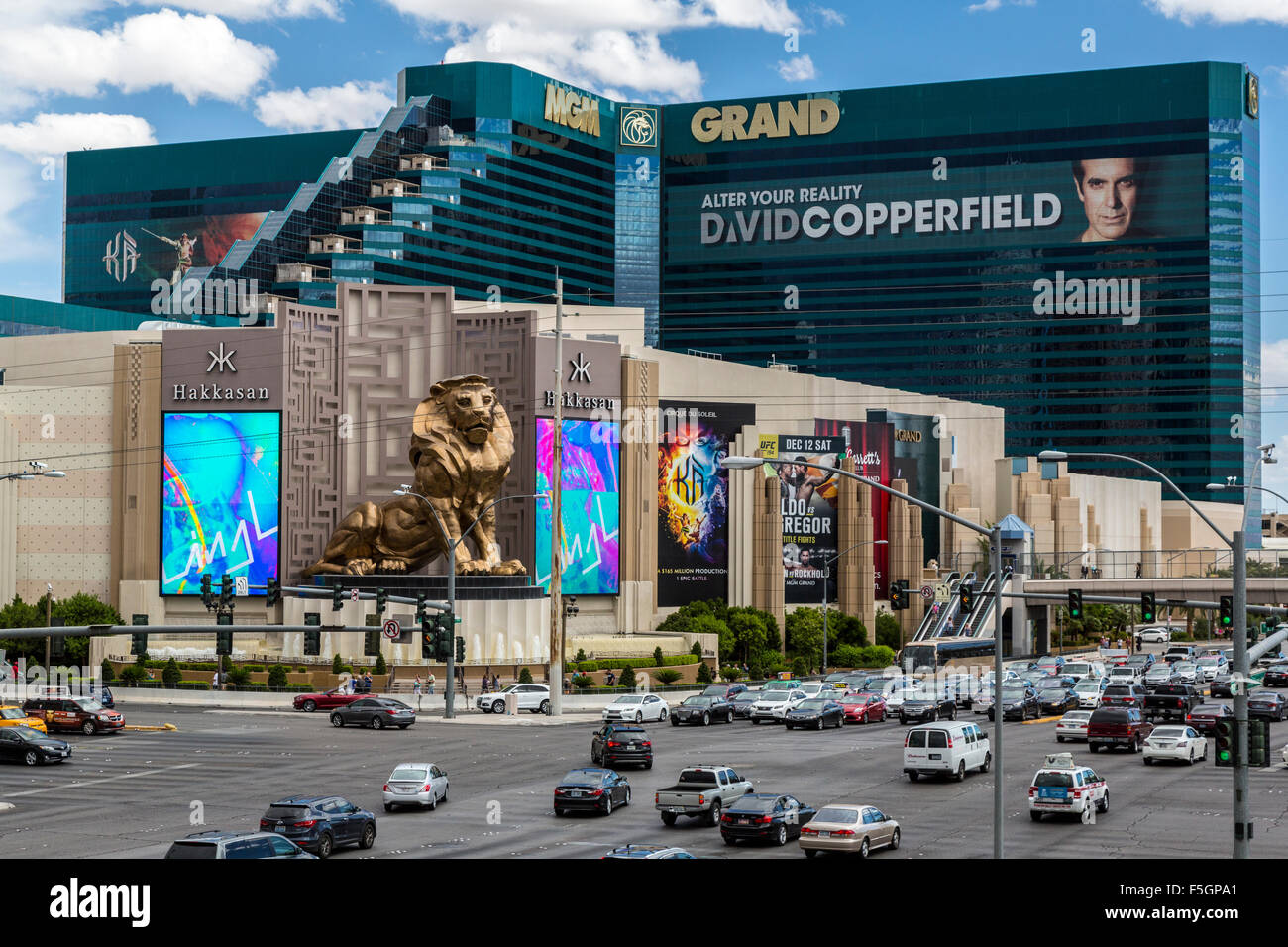 Las Vegas, Nevada.  MGM Grand Hotel and Casino, Ecke South Las Vegas Boulevard und Tropicana Avenue. Stockfoto