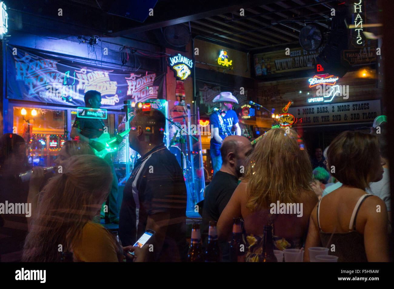 Honky Tonk Zeile Nashville Tennessee TN Stockfoto