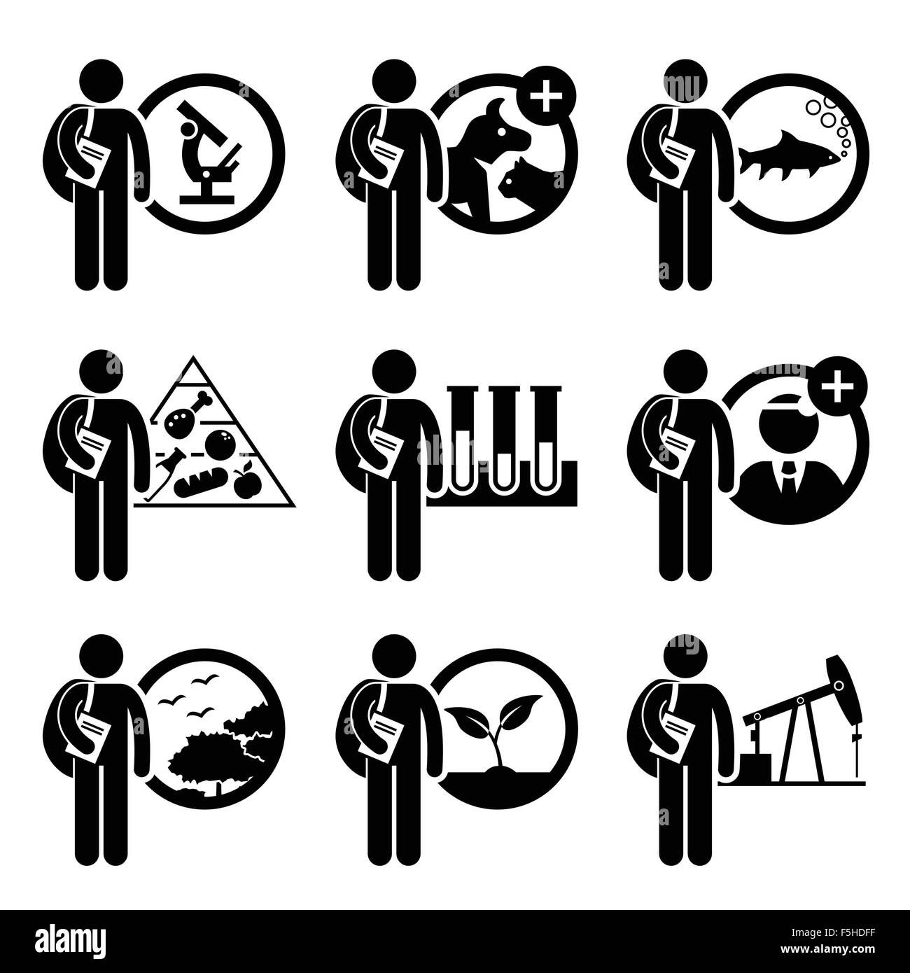 Student Dipl. Landwirtschaft Wissenschaft - Forschung, Veterinary, Fischerei, Lebensmittel, Biologie, Promotion, Umwelt, Pflanze, Petroleum Stock Vektor