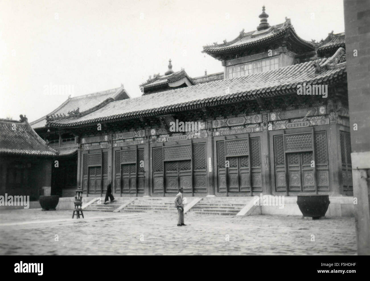 In einem der Innenhöfe des Lama-Tempel, Peking, China Stockfoto