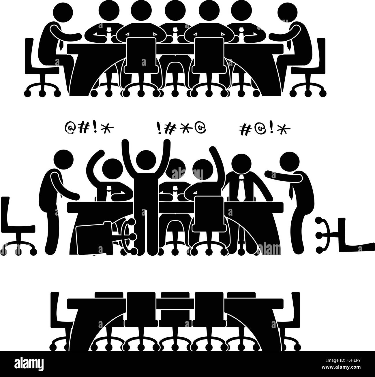 Business Meeting Diskussion Brainstorm Arbeitsplatz Büro Situation-Szenario Stock Vektor