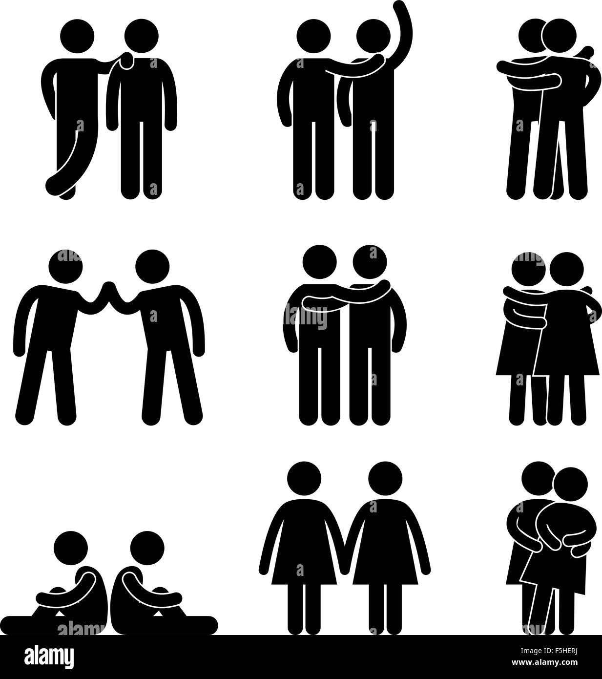 Schwul lesbische heterosexuellen Symbol Konzept Piktogramm Symbol Stock Vektor