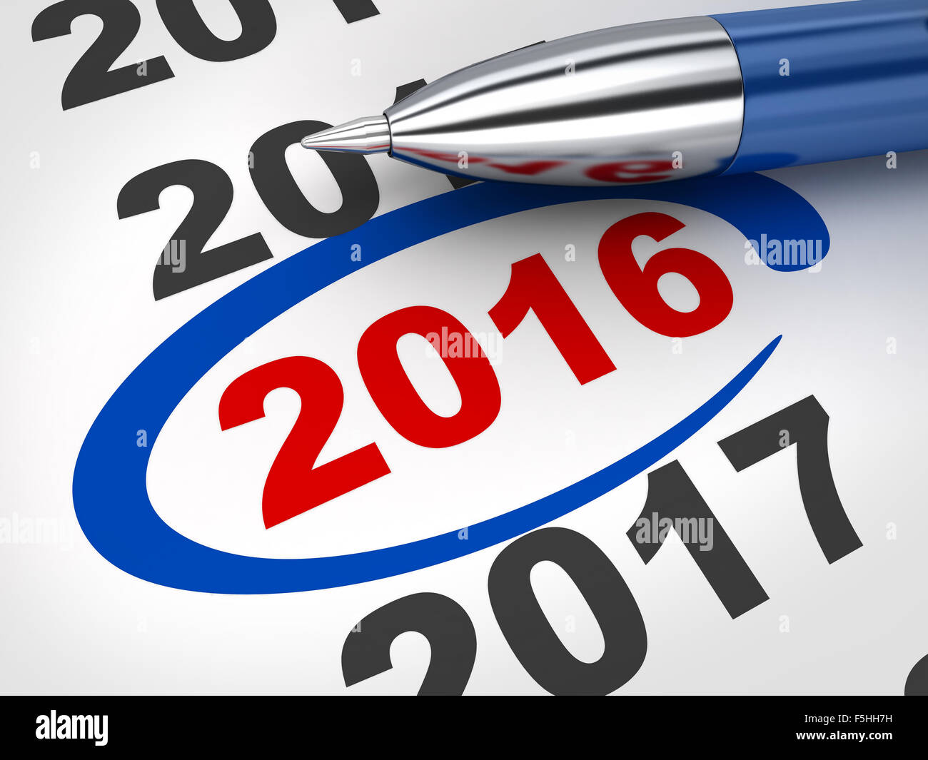 Abstrakte Neujahr (geschehen in 3d, weißer Hintergrund) Stockfoto