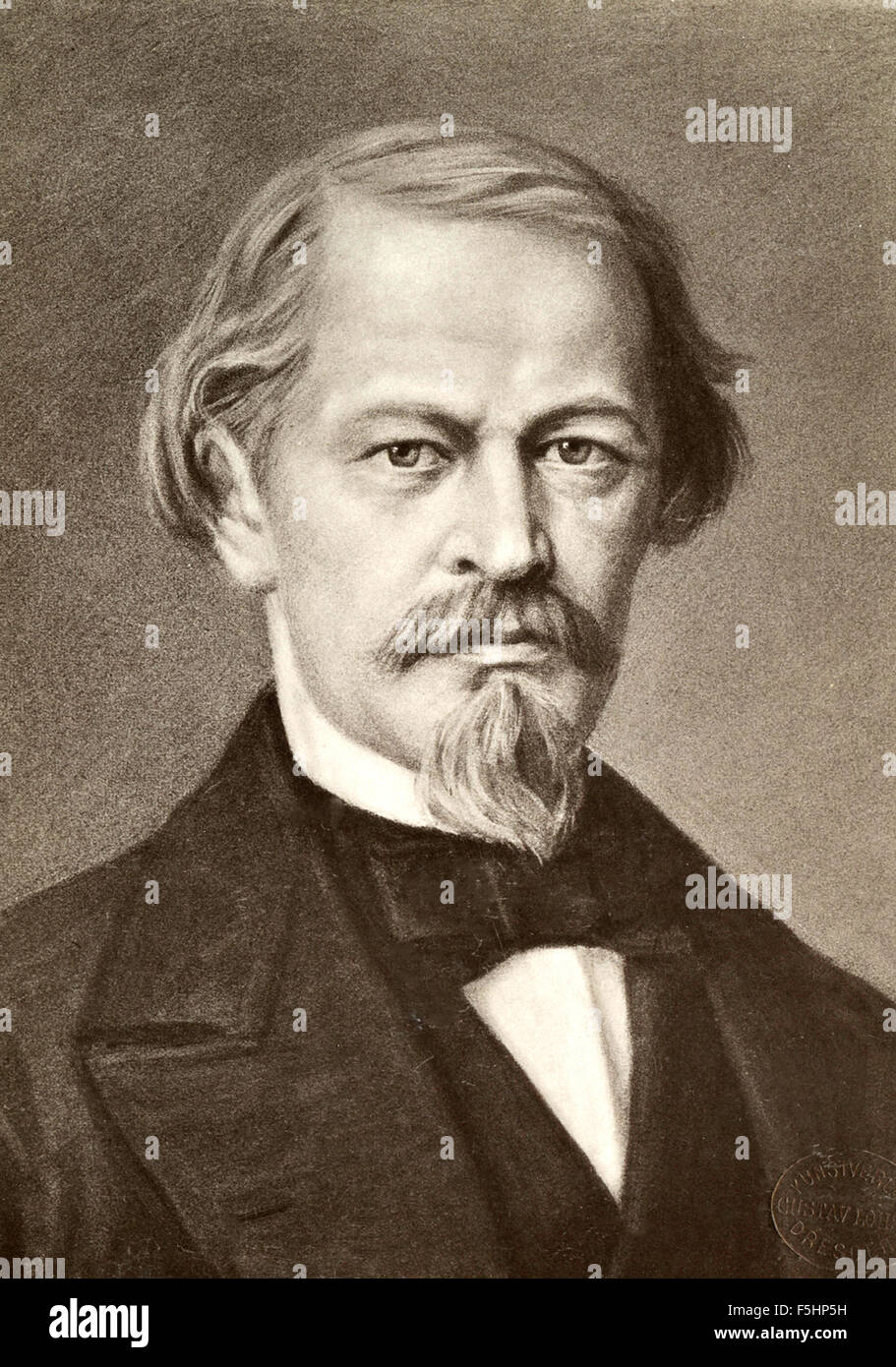 Porträt des deutschen Schriftstellers Gustav Freytag Stockfoto