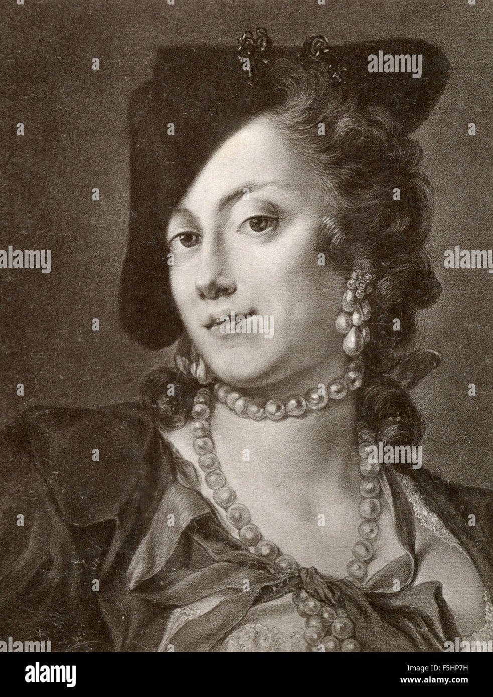 Porträt einer Adligen Haus Barbarigo, ein Gemälde von Rosalba Carriera Stockfoto