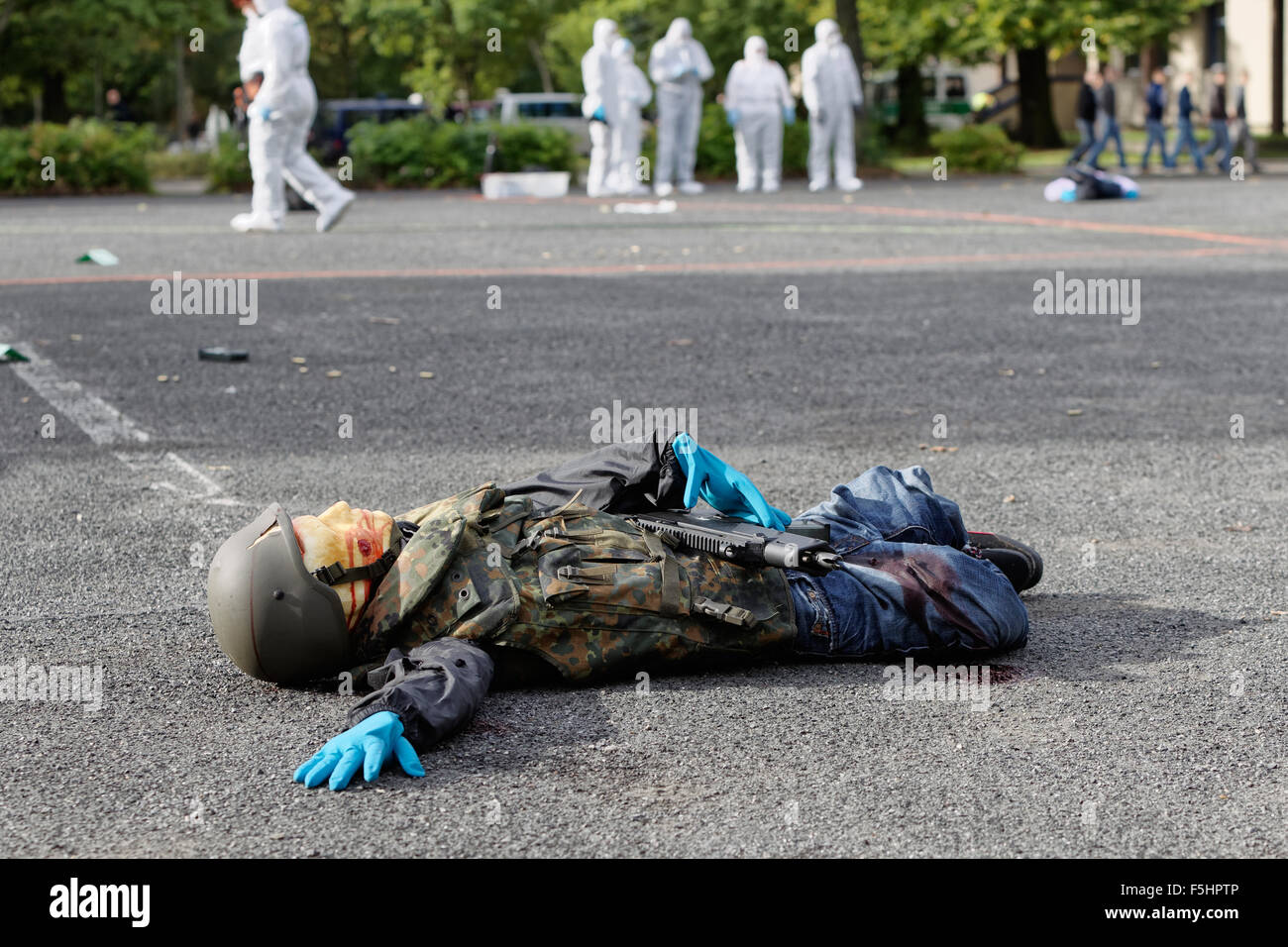 Berlin, Deutschland, Polizeiuebung Terroranschlag Stockfoto