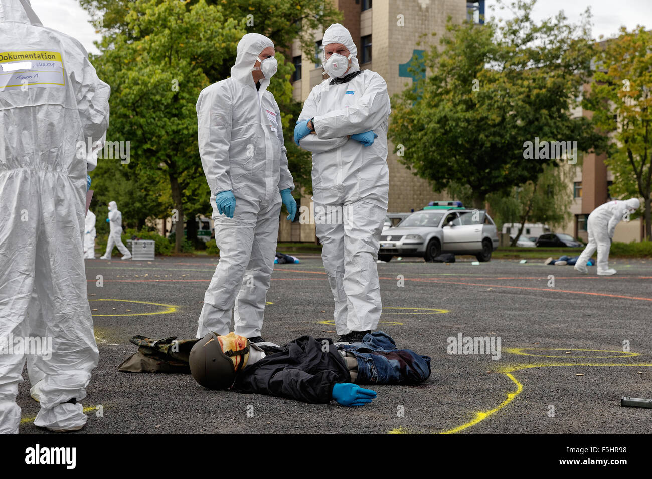 Berlin, Deutschland, Polizeiuebung Terroranschlag Stockfoto