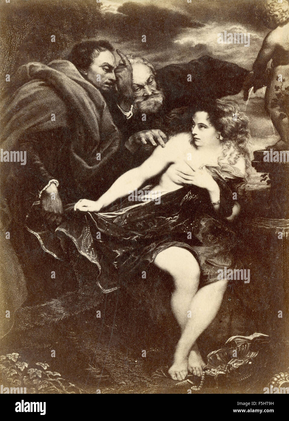 Susanna und die ältesten, Kupferstich von Van Dyck Stockfoto