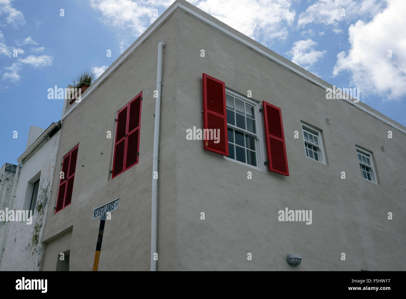 Häuser in Bo-Kaap, malaiische Viertel Kapstadts. Stockfoto