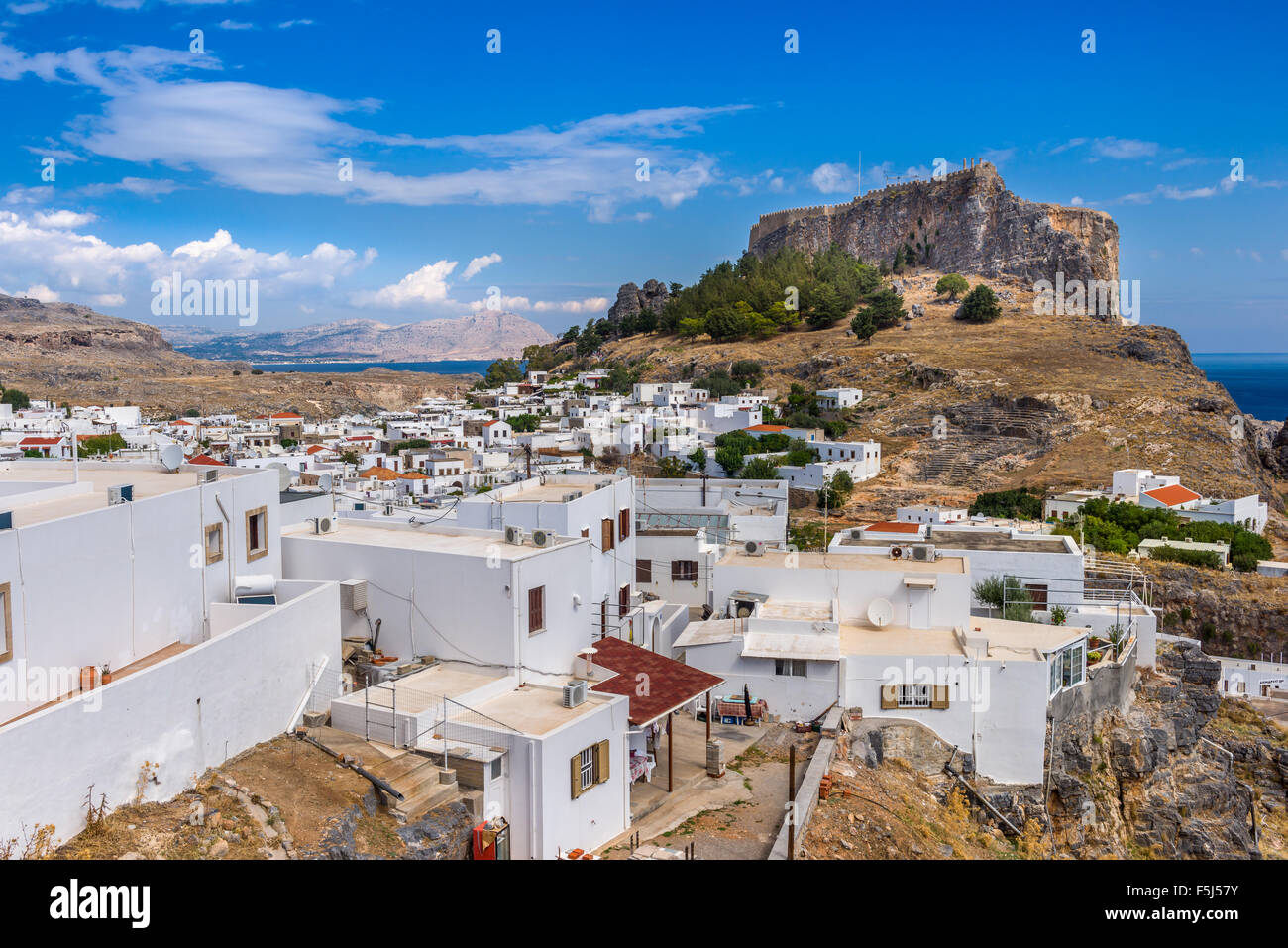 Akropolis von Lindos Stockfoto