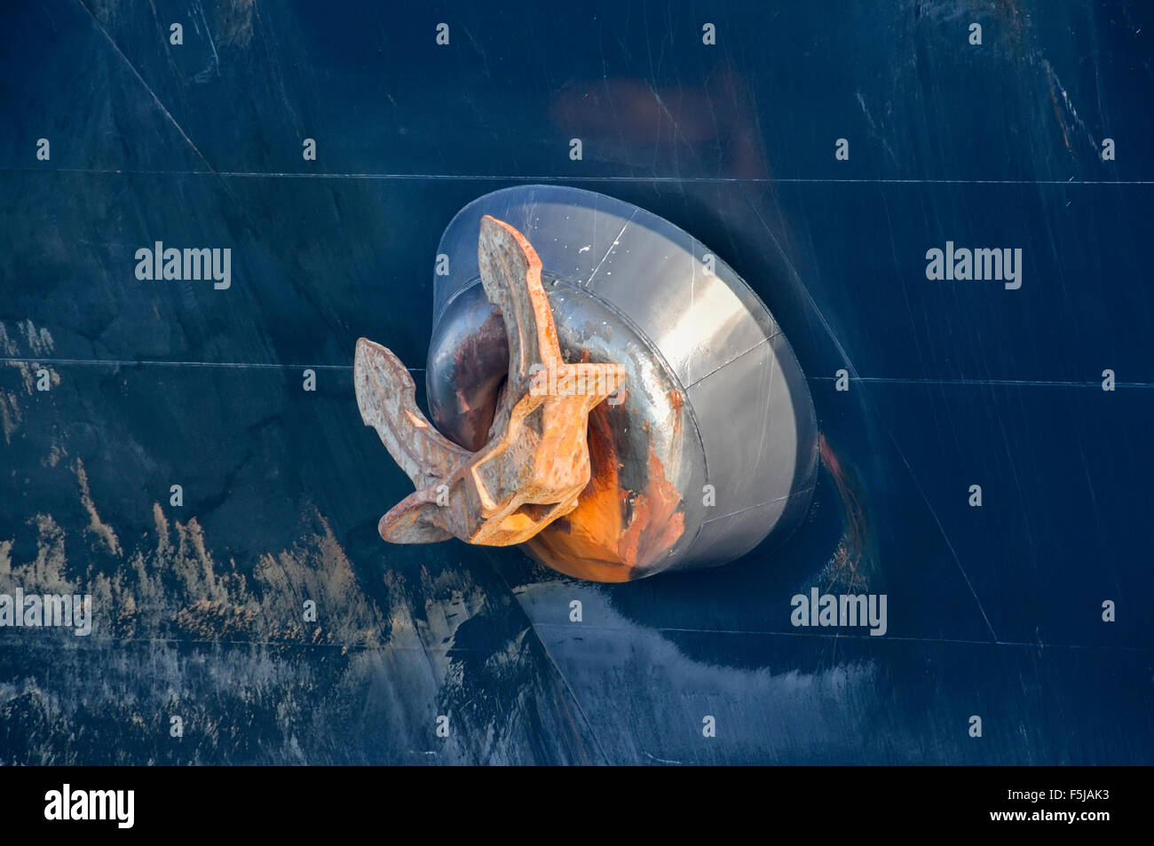 große Anker an Bord der Cargo Schiff sea Stockfoto