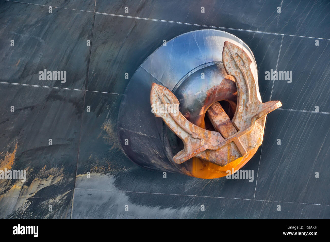 große Anker an Bord der Cargo Schiff sea Stockfoto