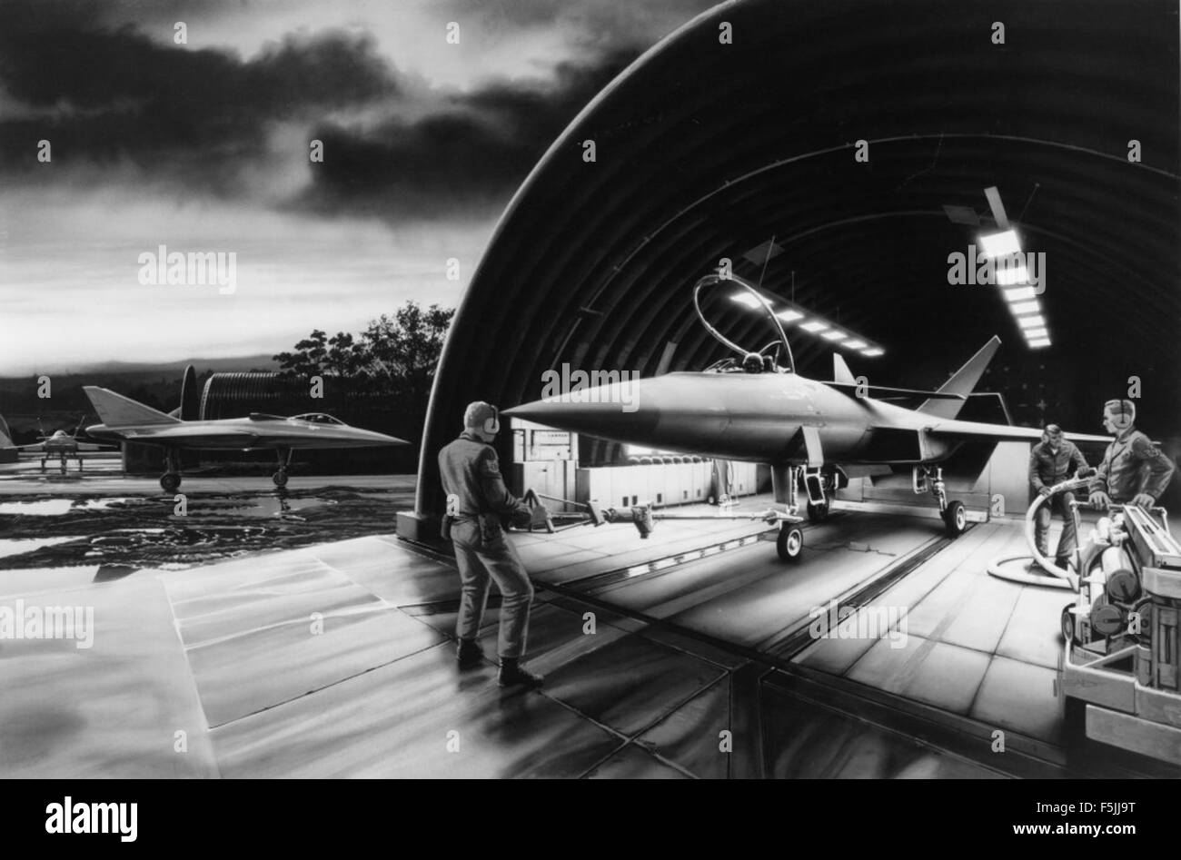 Ein konzeptionelles Bild der Lockheed YF-22A, eines von Lockheed für das Advanced Tactical Fighter Program der US Air Force entwickelten Prototyps für Kampfflugzeuge. Die YF-22A bietet modernste Tarnfunktionen und Überschallleistung. Stockfoto