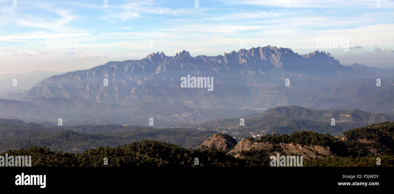 Berg Montserrat, in der Nähe von Barcelona, Katalonien, Spanien. Stockfoto