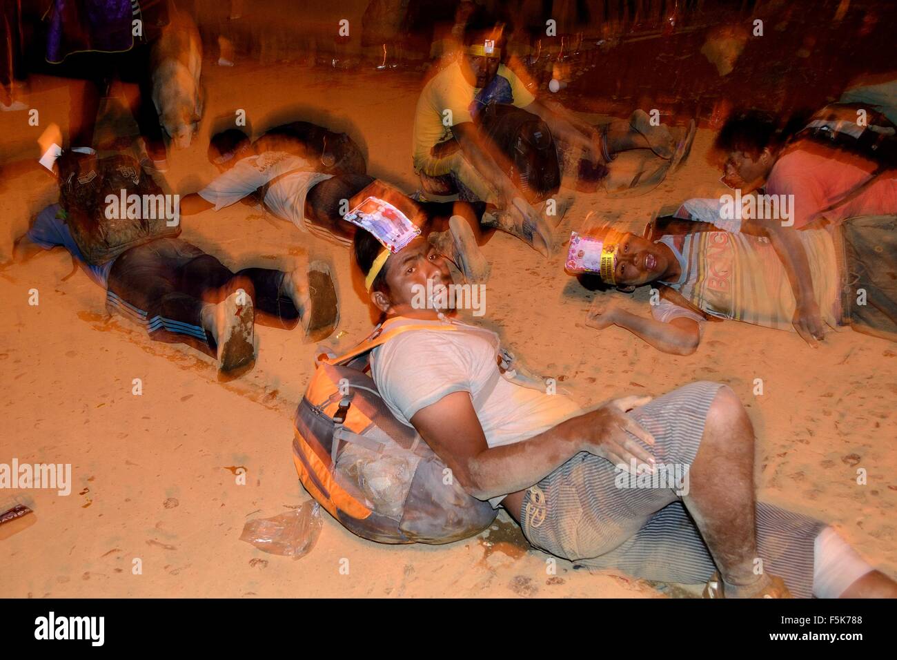 Pilger - Señor Cautivo de Ayabaca Wanderschaft in AYABACA. Abteilung von Piura. Peru Stockfoto