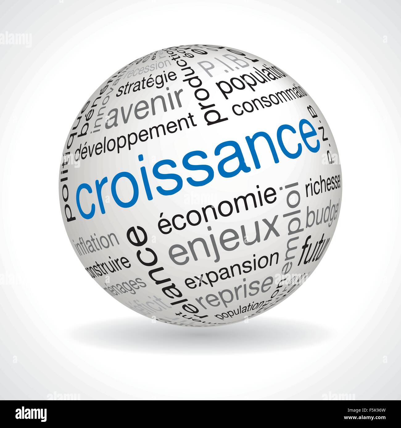 Französische Wachstum Thema Kugel mit Keywords voll Vektor Stock Vektor