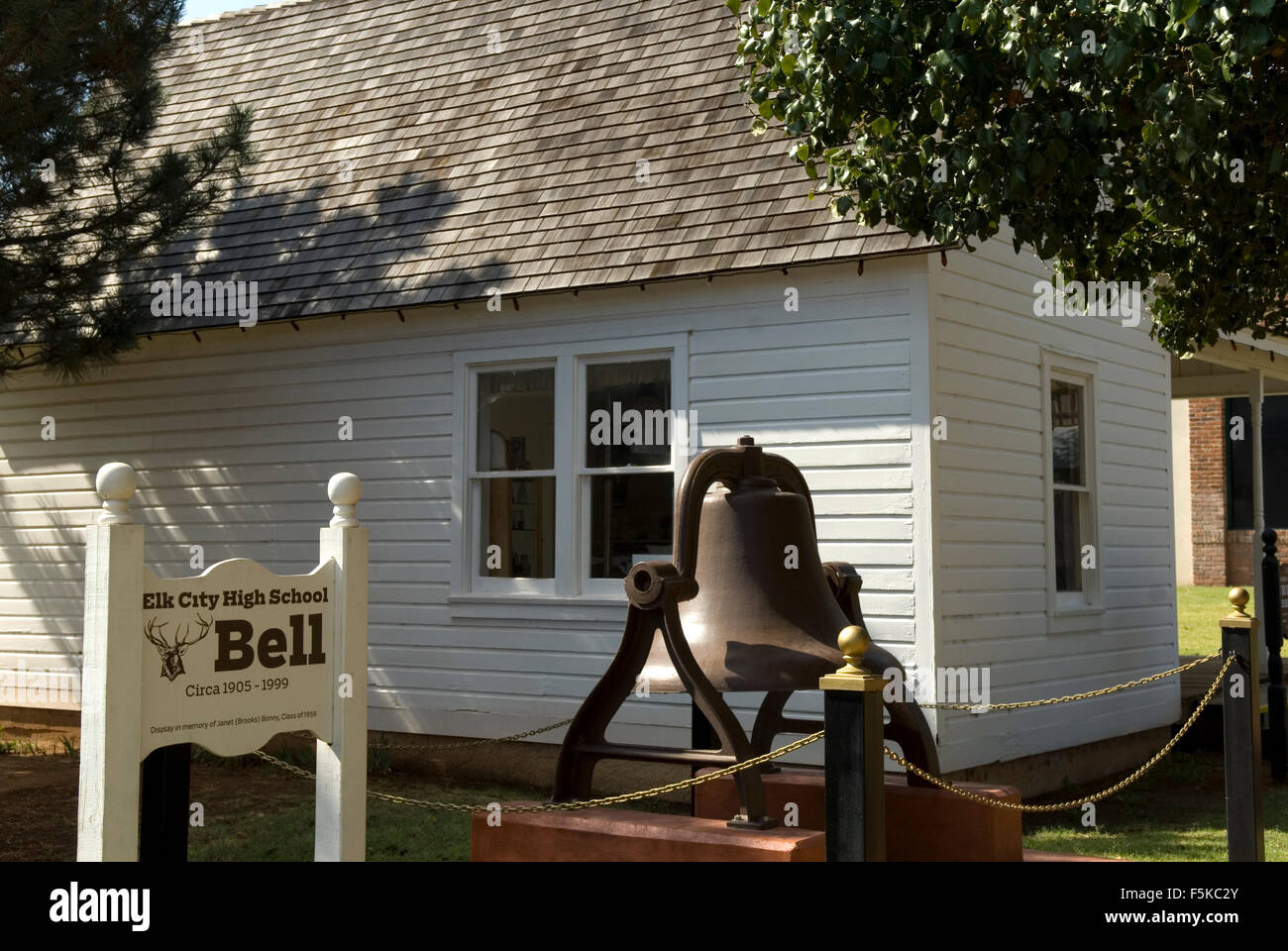 Elk City High School Glocke Altstadt Oklahoma USA Stockfoto