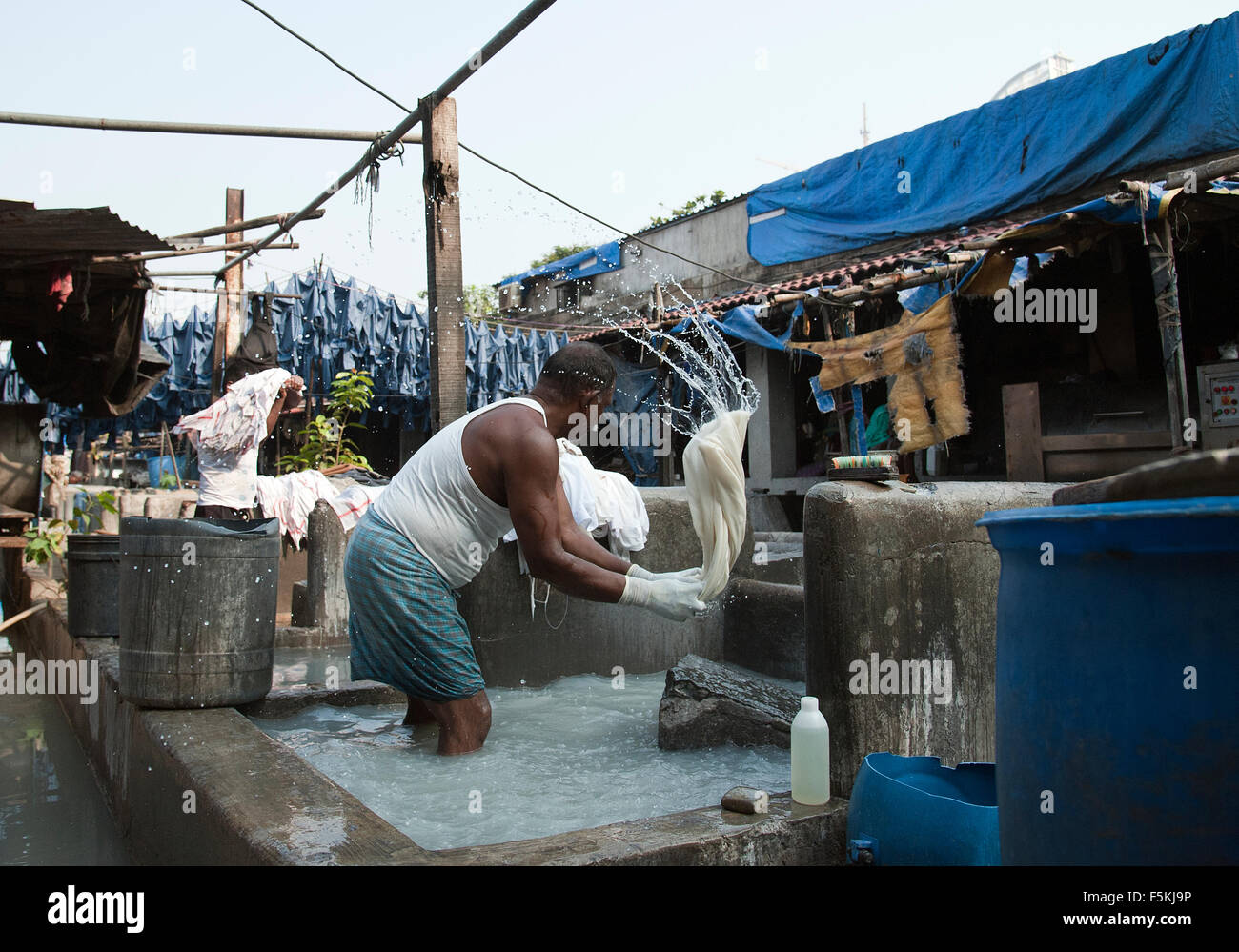 Das Bild der Wäscher beschossen Dhobi Gaht in Mumbai, Indien Stockfoto