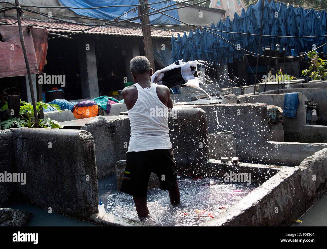 Das Bild der Wäscher beschossen Dhobi Gaht in Mumbai, Indien Stockfoto