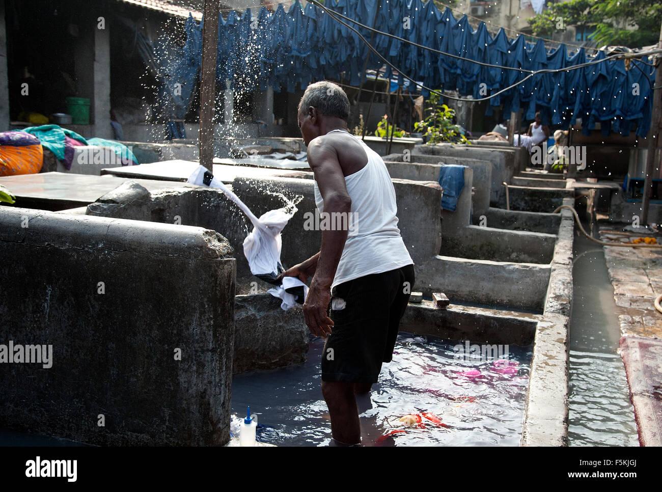 Das Bild der Wäscher beschossen Dhobi Gaht in Mumbai, Indien Stockfoto